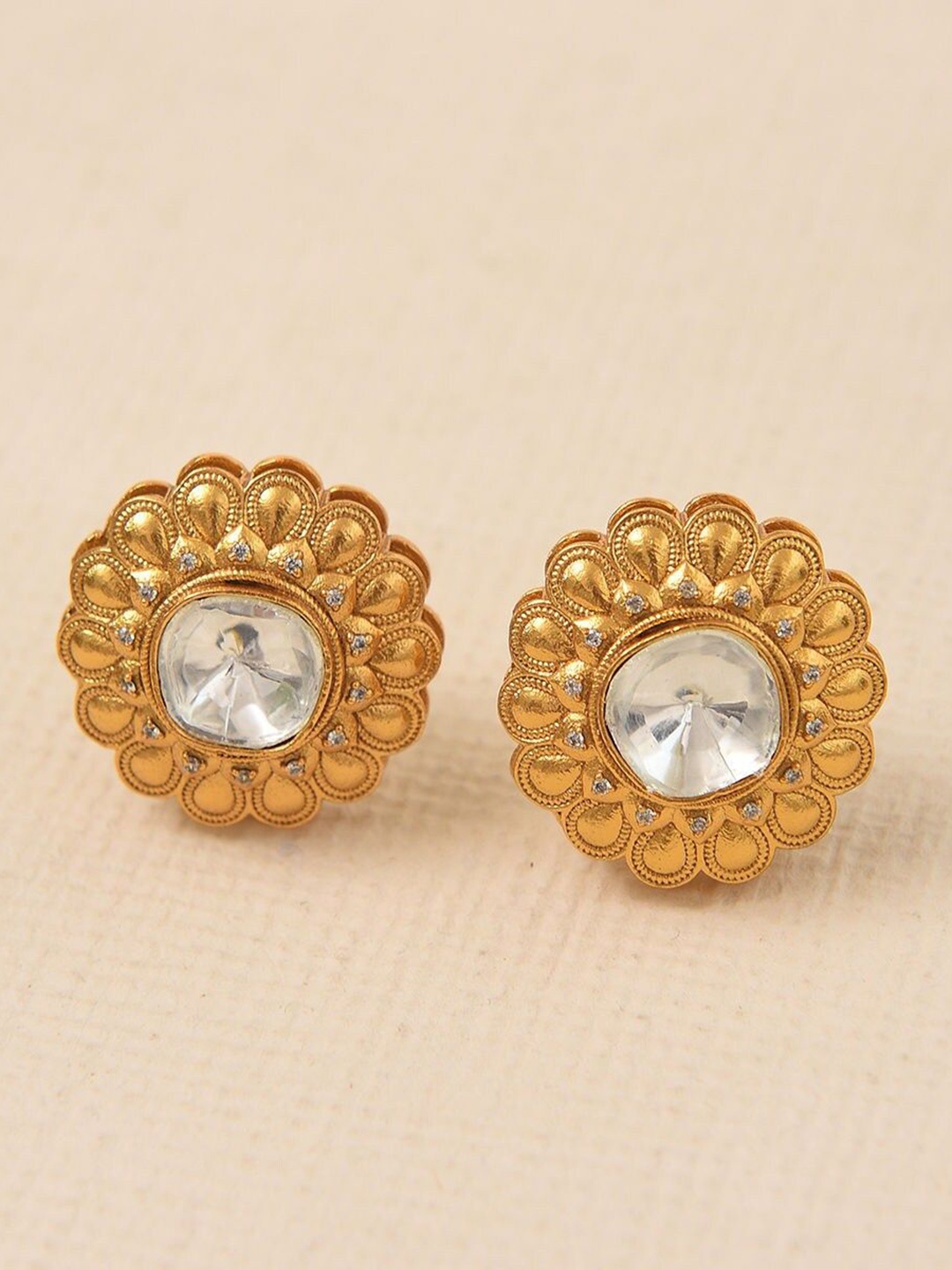 

JAYPORE Contemporary Jhumkas Earrings, Gold
