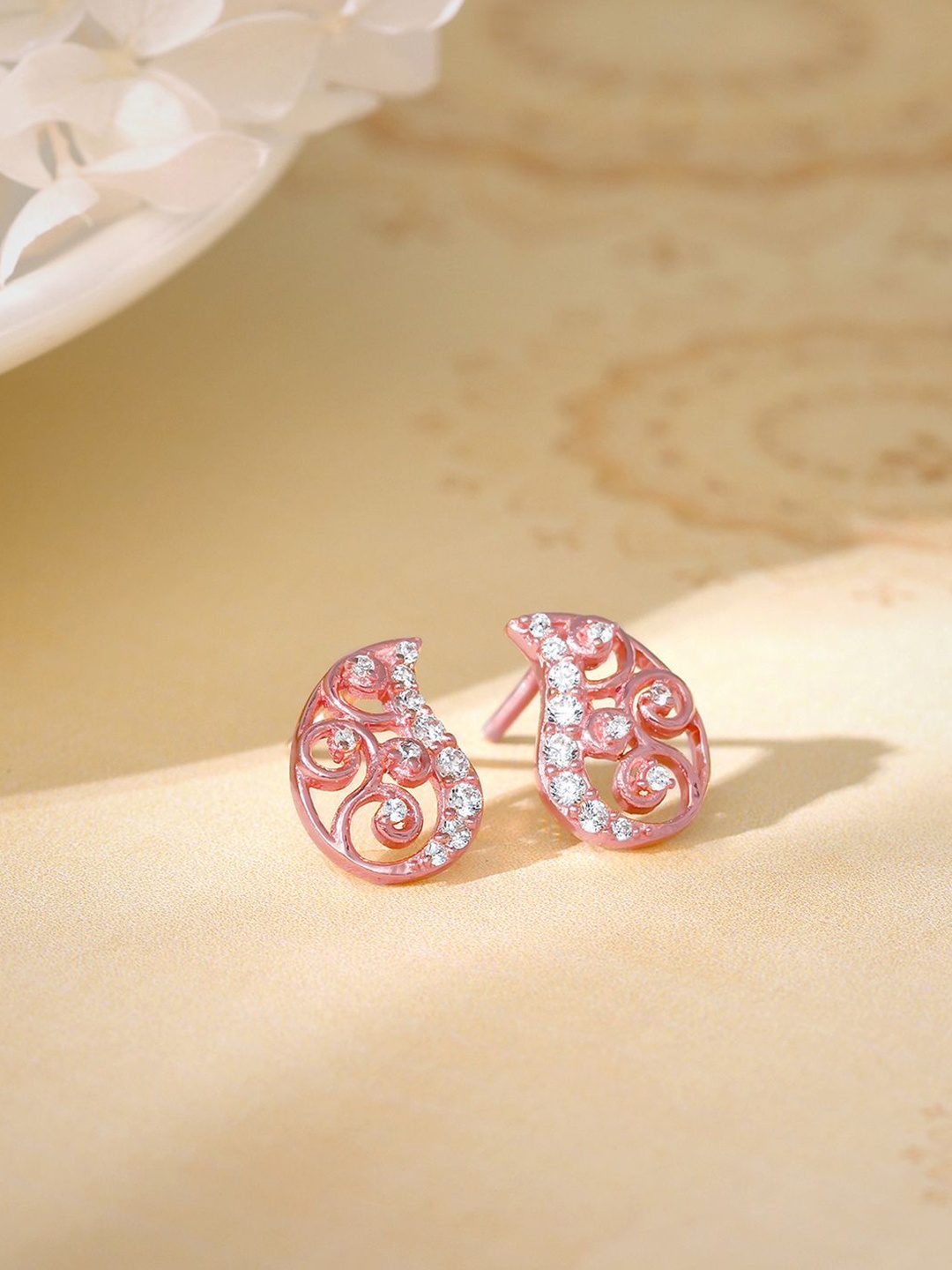 

GIVA 925 Silver Rose Gold Plated Zircon Contemporary Studs