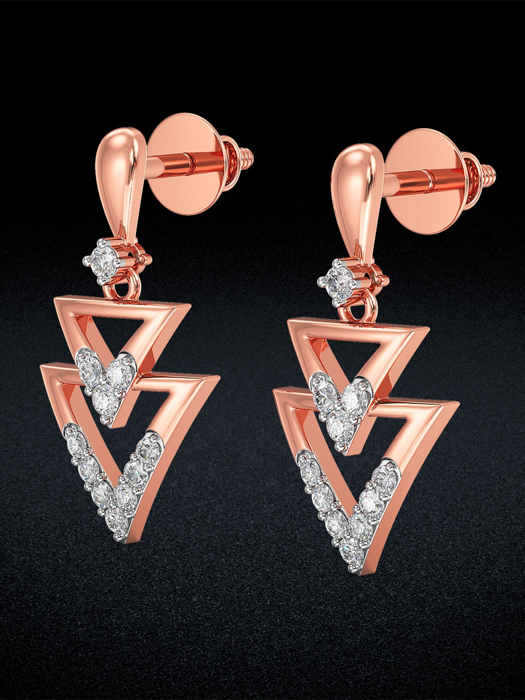 

Joyalukkas Women 18KT Rose Gold Earrings Diamond