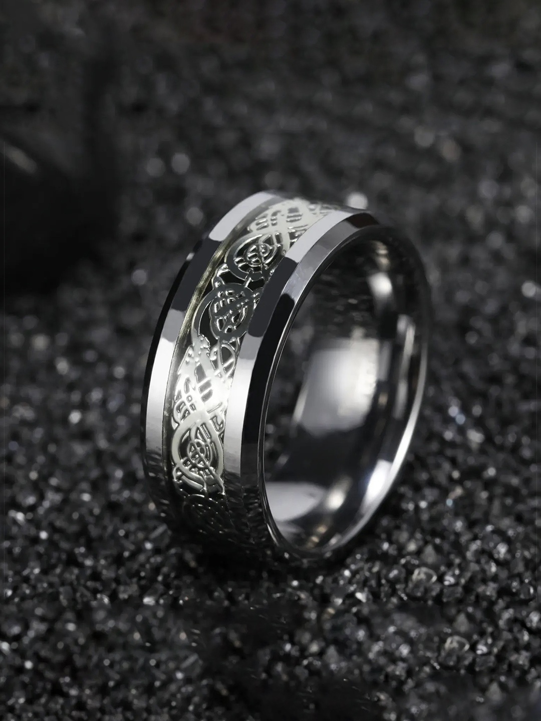 

Heer Collection Platinum-Plated Thumb Finger Ring, Silver