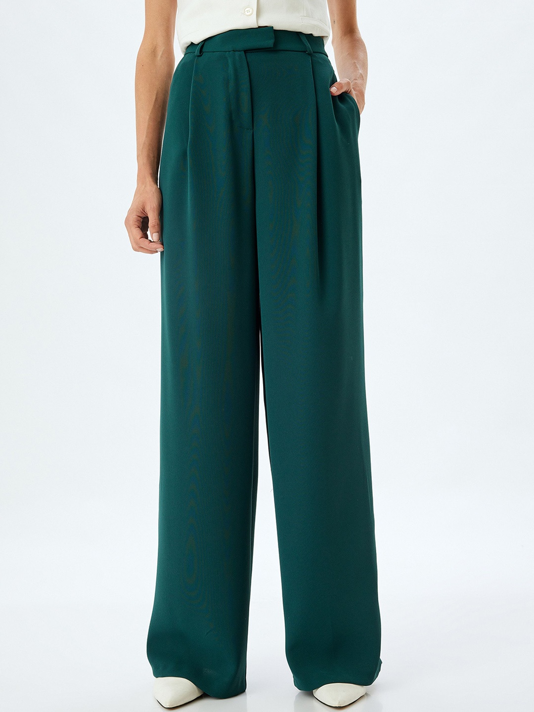 

Koton Women Pleated Trousers, Yellow
