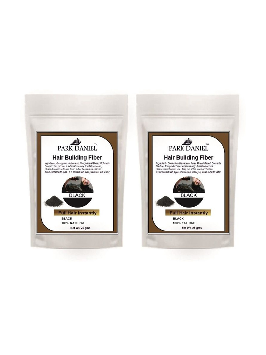 

Park Daniel Set Of 2 Hair Building Fiber - Black - 25 gm Each, White