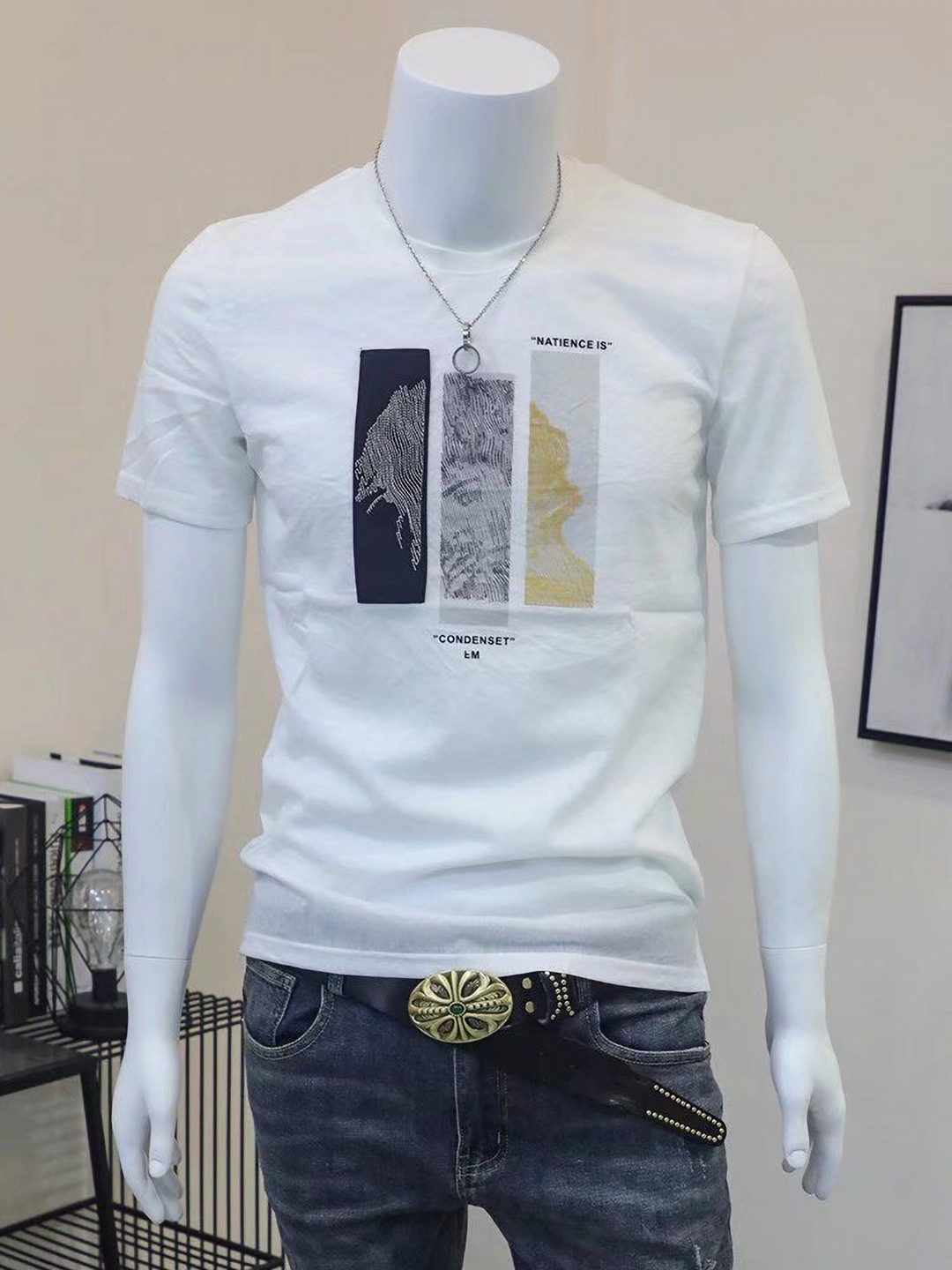 

StyleCast Men Graphic Printed Round Neck Cotton T-shirt, White