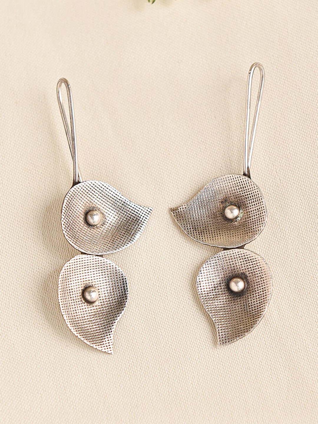 

JAYPORE Silver-Plated Contemporary Drop Earrings