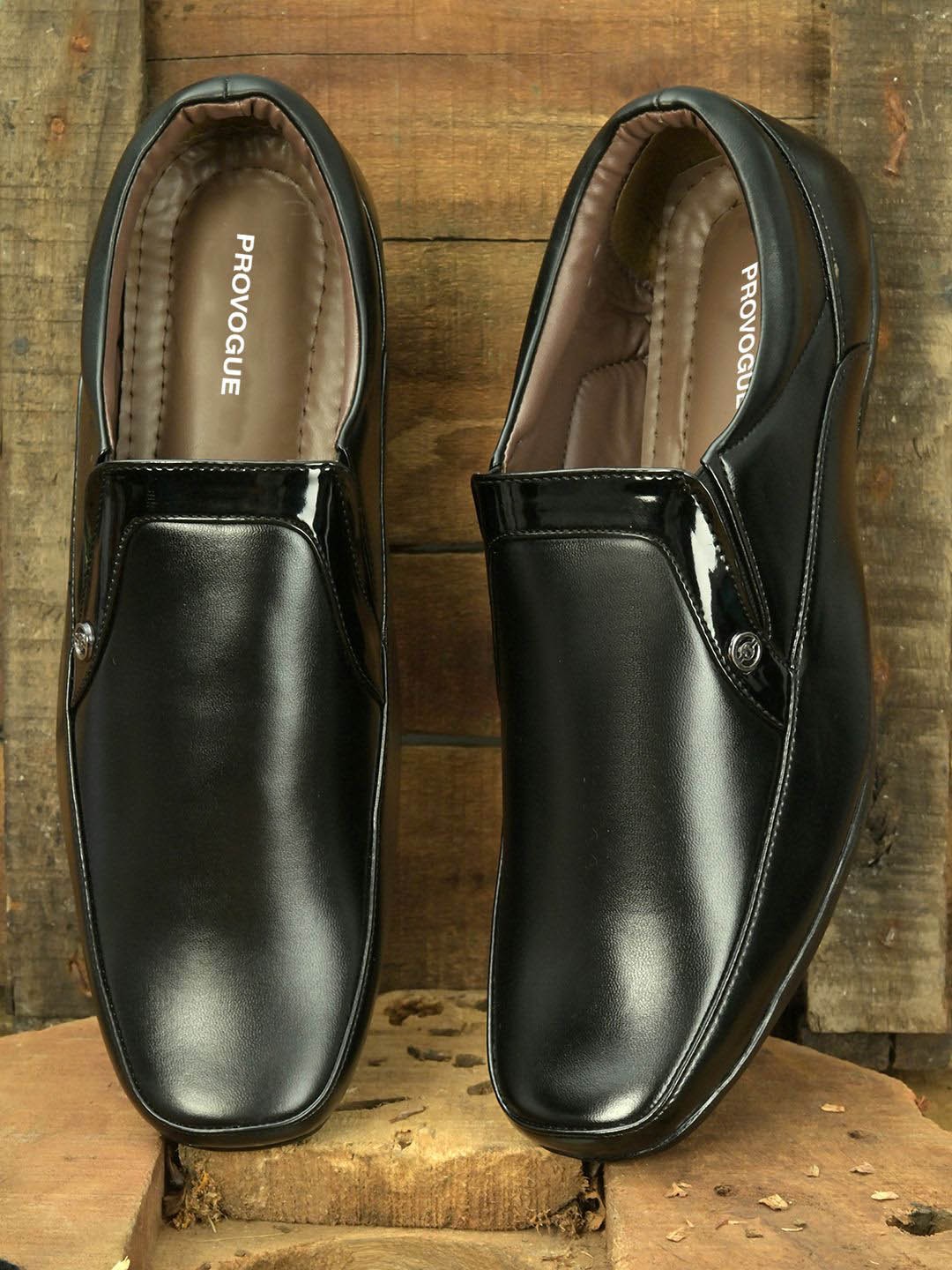 

Provogue Men Leather Formal Loafers, Black