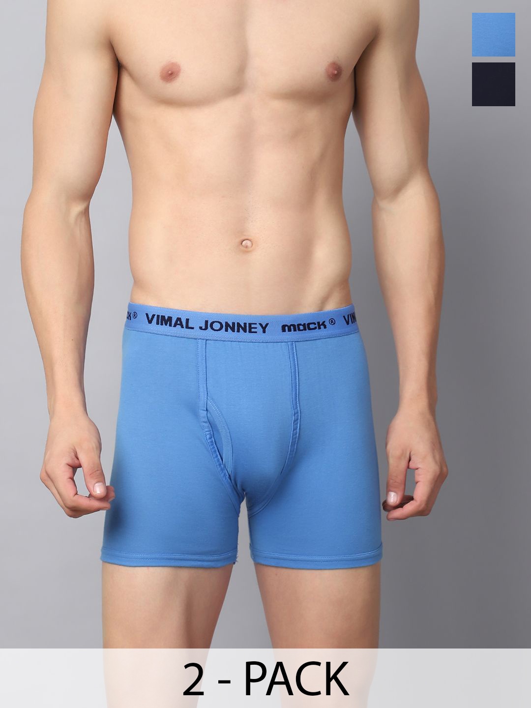 

VIMAL JONNEY Men Pack Of 2 Cotton Trunks JONNEY__RED__A__02, Blue