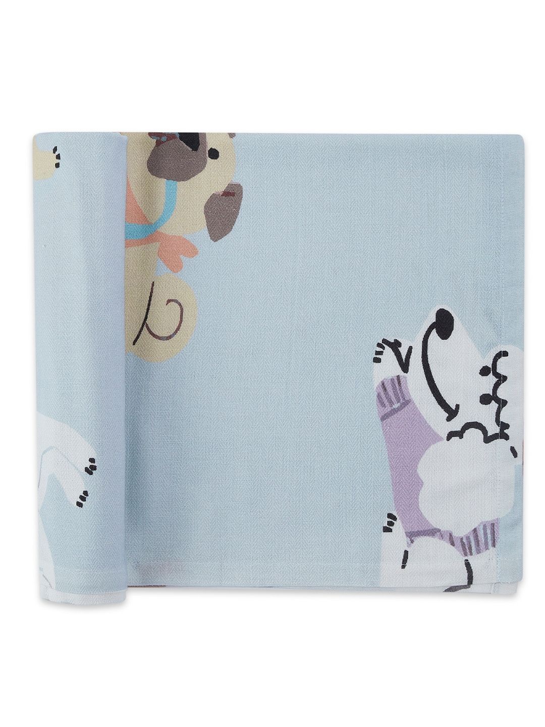 

haus & kinder Blue & Black Printed Bamboo Cotton 150 GSM Bath Towel