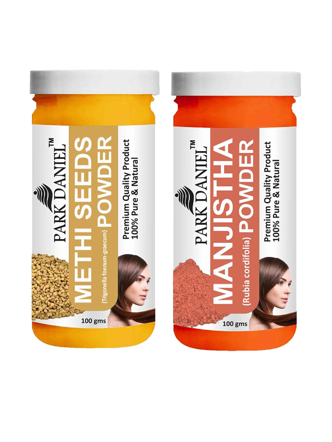 

Park Daniel Set Of 2 Pure & Natural Methi Seeds & Manjistha Powder Mask Combo - 100 g Each, Transparent