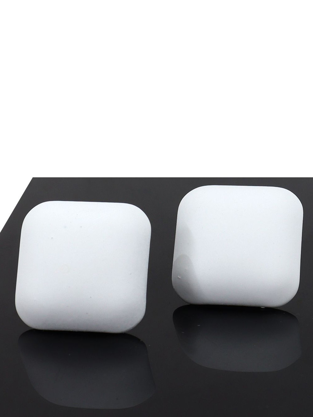 

VAGHBHATT Square Shaped Resin Studs, White