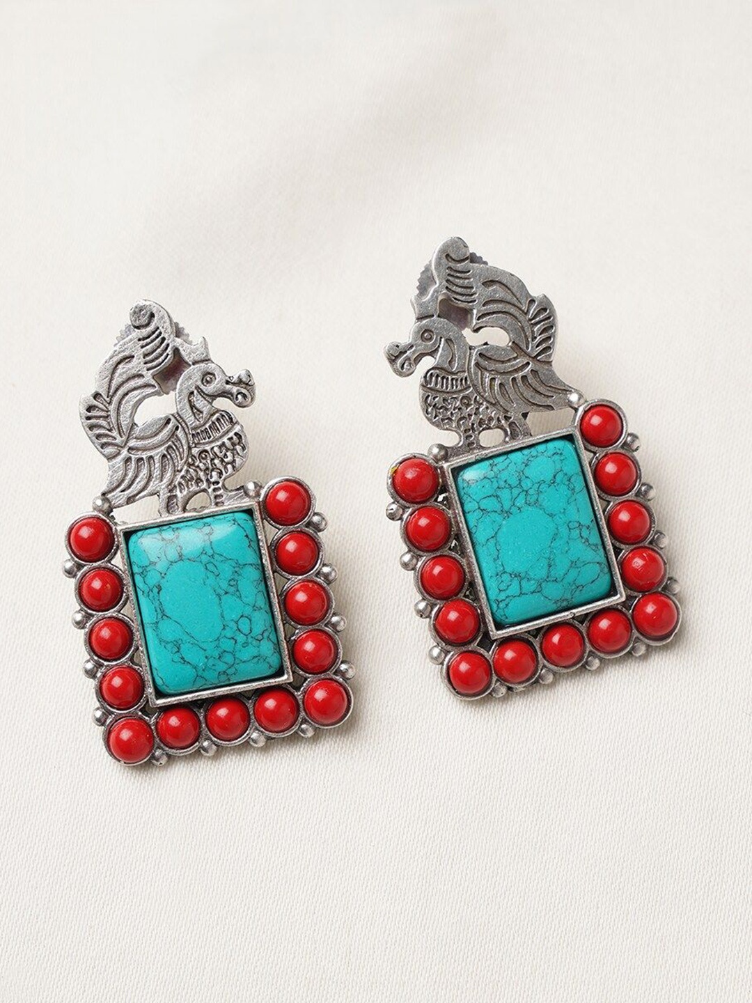 

JAYPORE Contemporary Drop Earrings, Silver