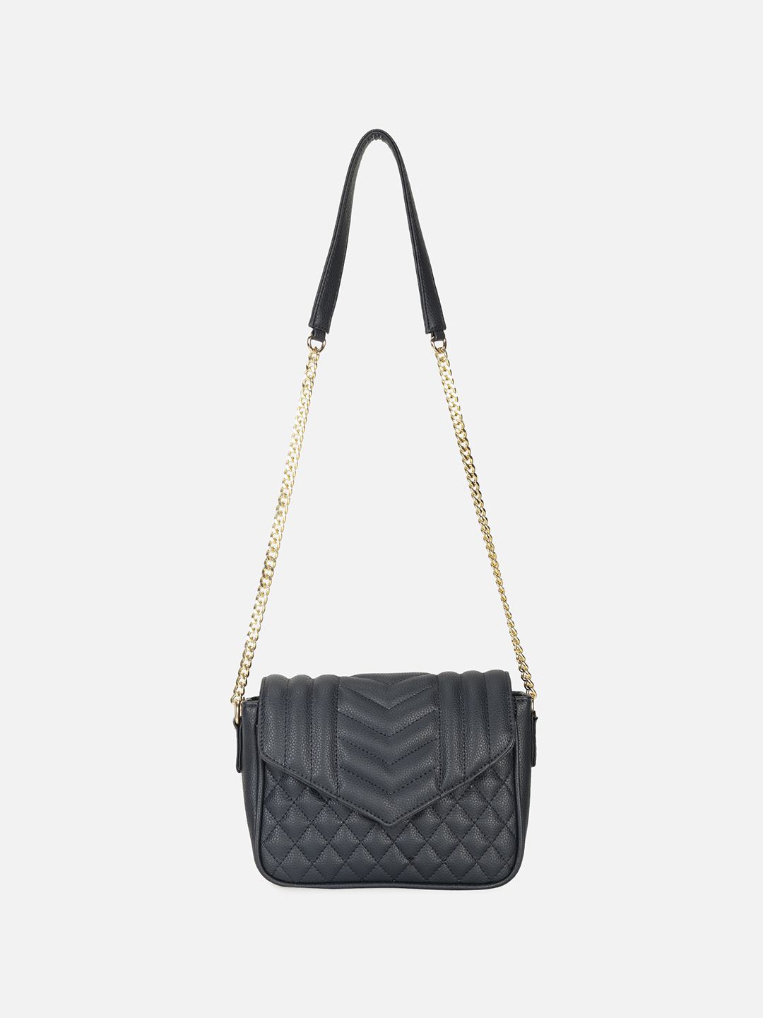 

Carlton London Structured Sling Bag with Quilted, Navy blue