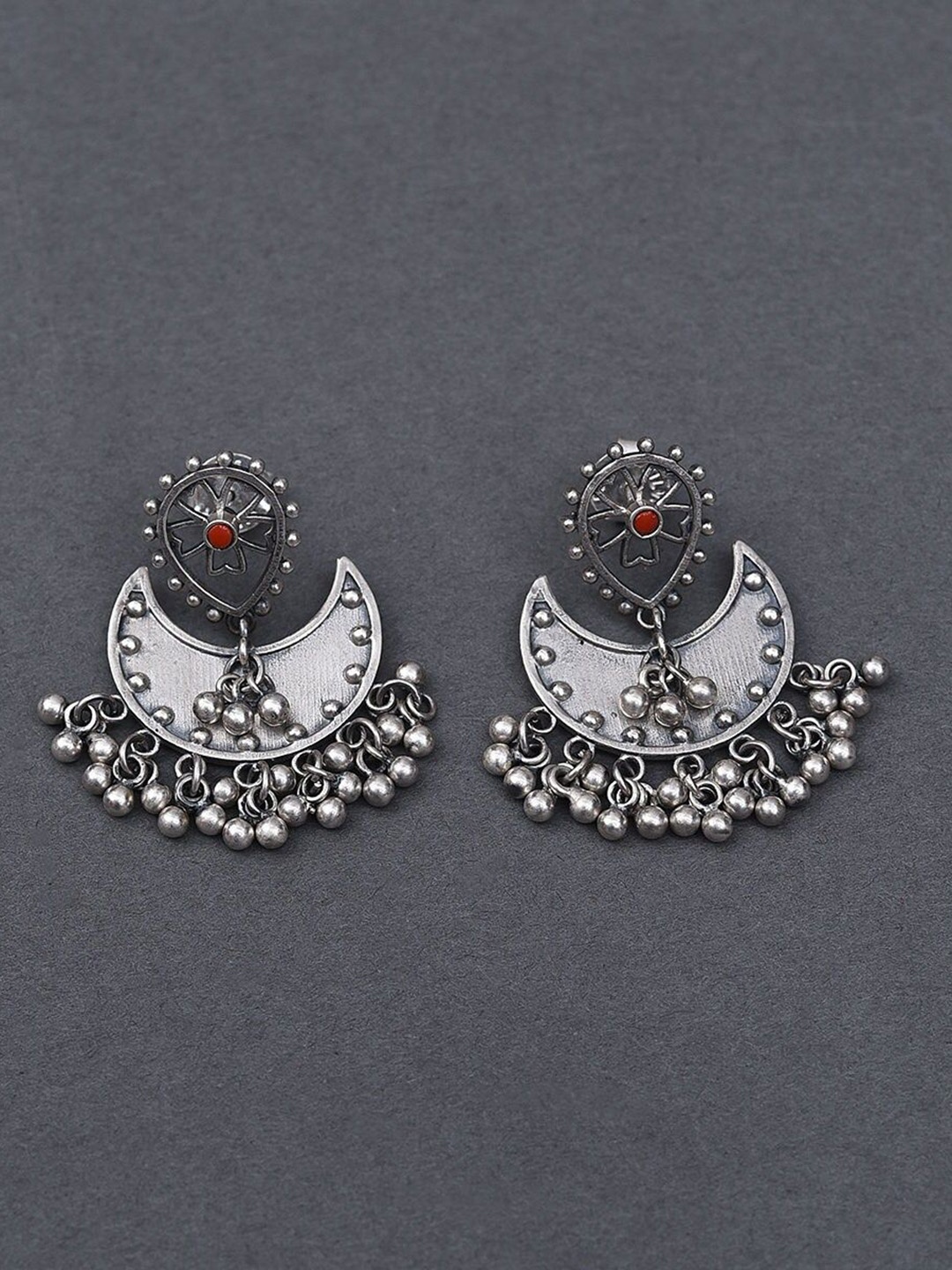 

JAYPORE Contemporary Coral Drop Earrings, Silver