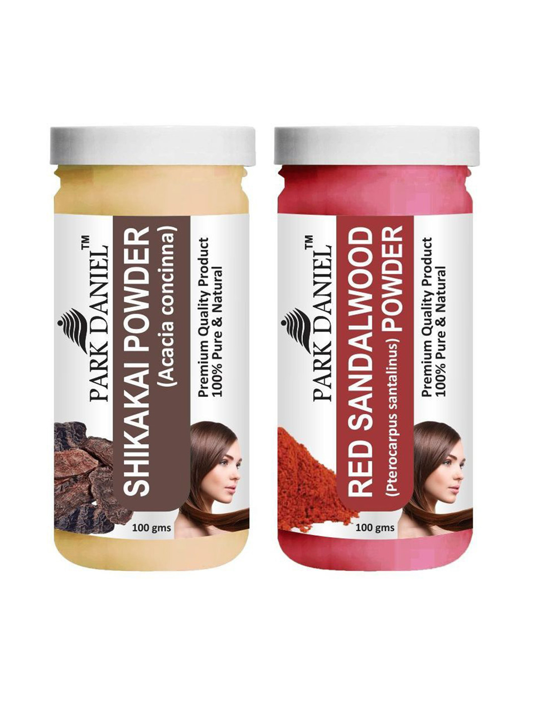 

Park Daniel Set Of 2 Pure & Natural Shikakai & Red Sandalwood Powder Combo - 100g Each, Pink