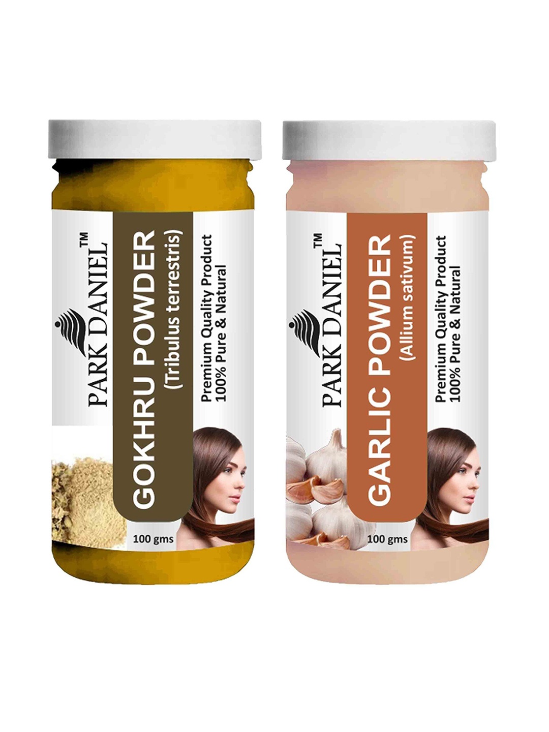 

Park Daniel Set Of 2 Gokhru Powder & Garlic Powder Face & Hair Mask - 100 g Each, Transparent