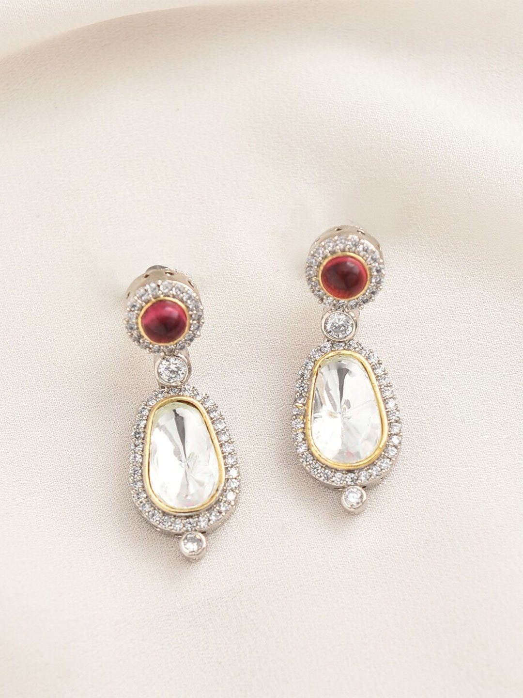 

JAYPORE Contemporary Drop Earrings, Silver