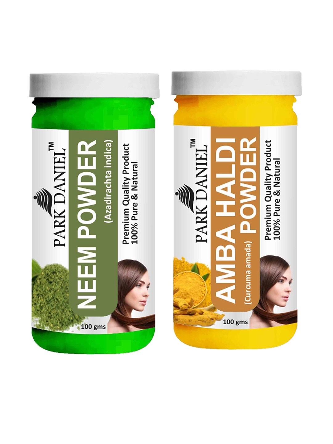 

Park Daniel Set Of 2 Neem & Amba Haldi Powder Combo For Skin & Hair- 100g Each, Green