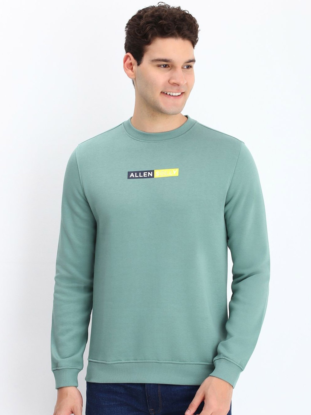 

Allen Solly Men Printed Sweatshirt, Green