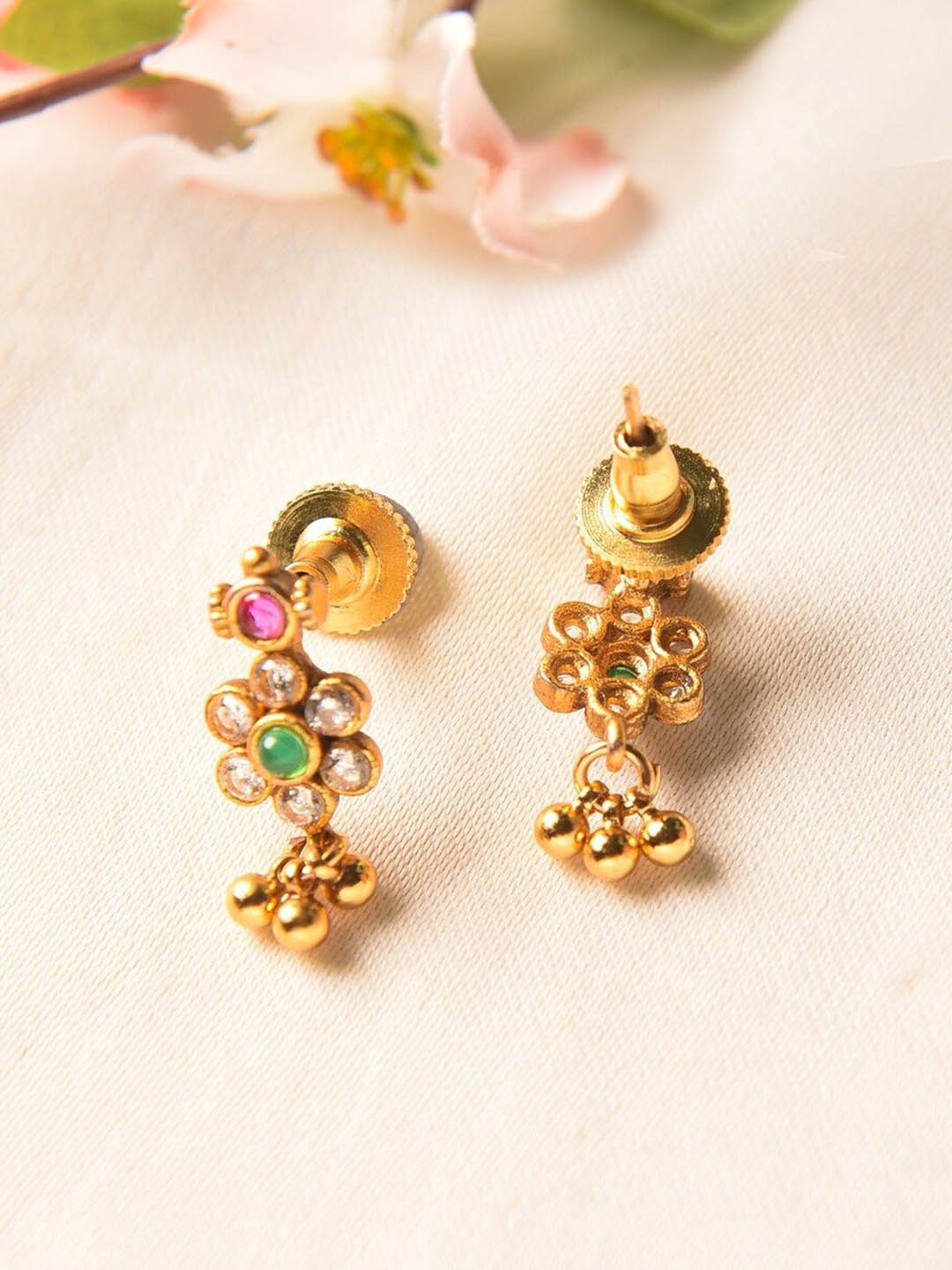 

JAYPORE Gold Plated Contemporary Drop Earrings