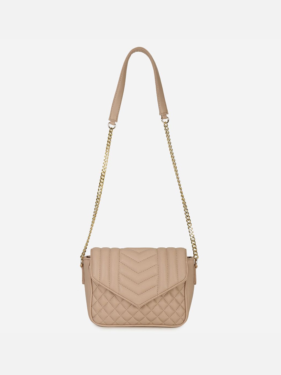 

Carlton London Structured Sling Bag with Quilted, Nude