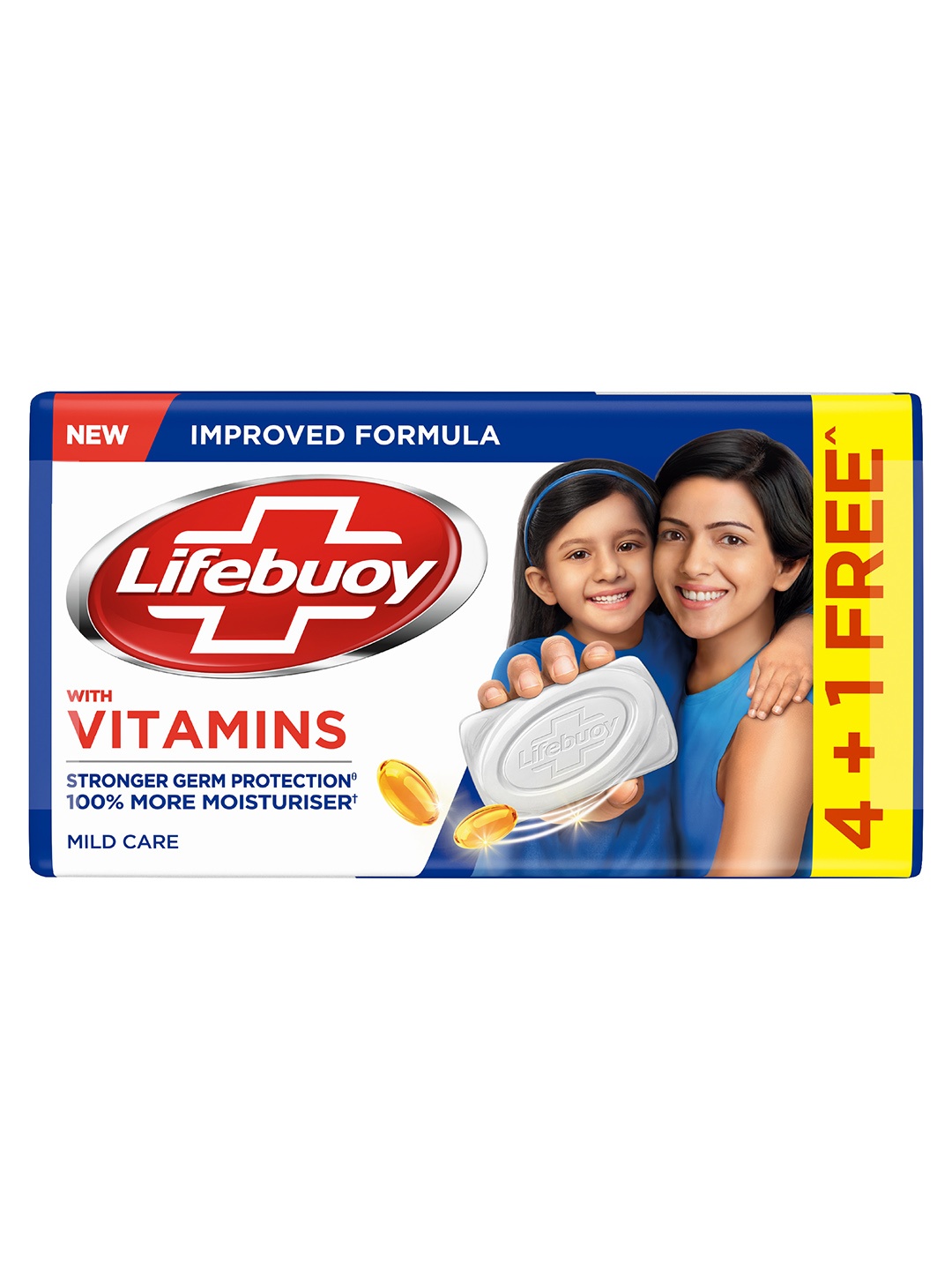 

Lifebuoy Set of 5 Mild Care Soap with Vitamins - 100 g each, Blue