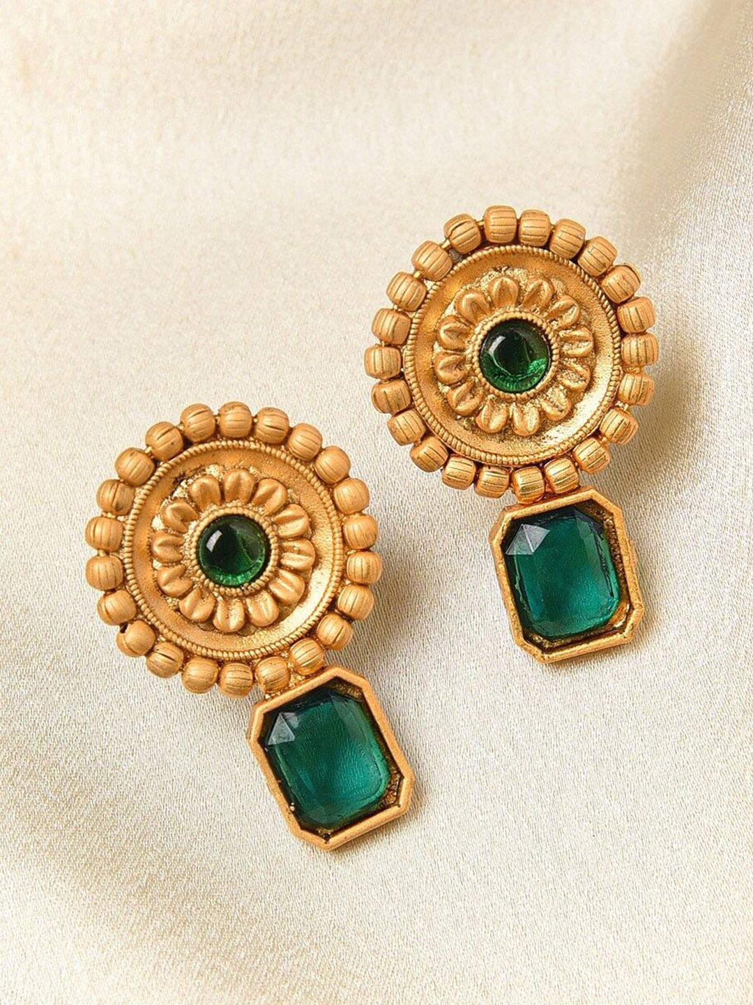 

JAYPORE Gold-Plated Contemporary Drop Earrings
