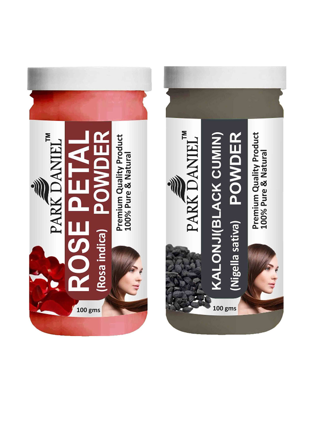 

Park Daniel Set Of 2 Pure & Natural Kalonji & Rose Petal Powder - 100 g Each, Transparent