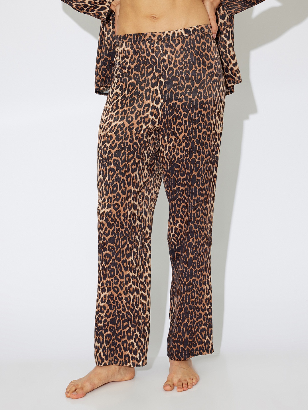 

Koton Women Animal Printed Night suit, Brown