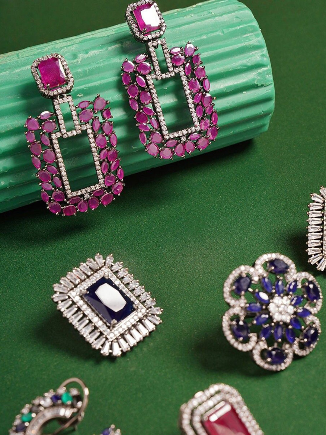 

JAYPORE Gold-Plated Contemporary Drop Earrings