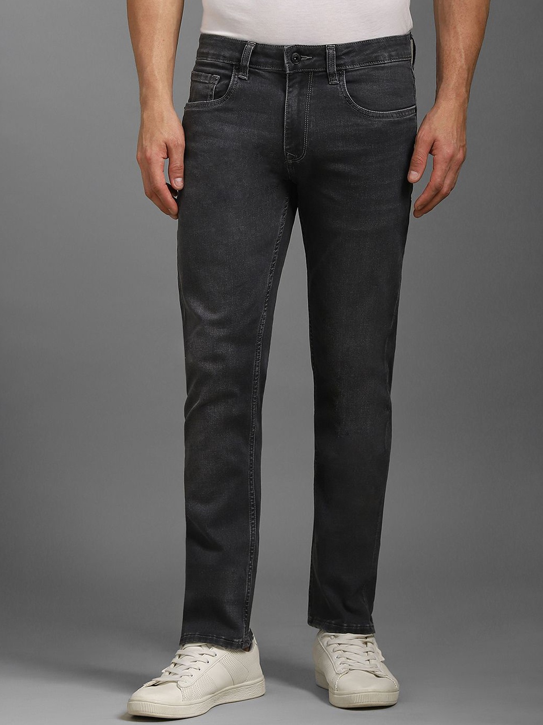 

Louis Philippe Jeans Men Slim Fit Heavy Fade Jeans, Grey