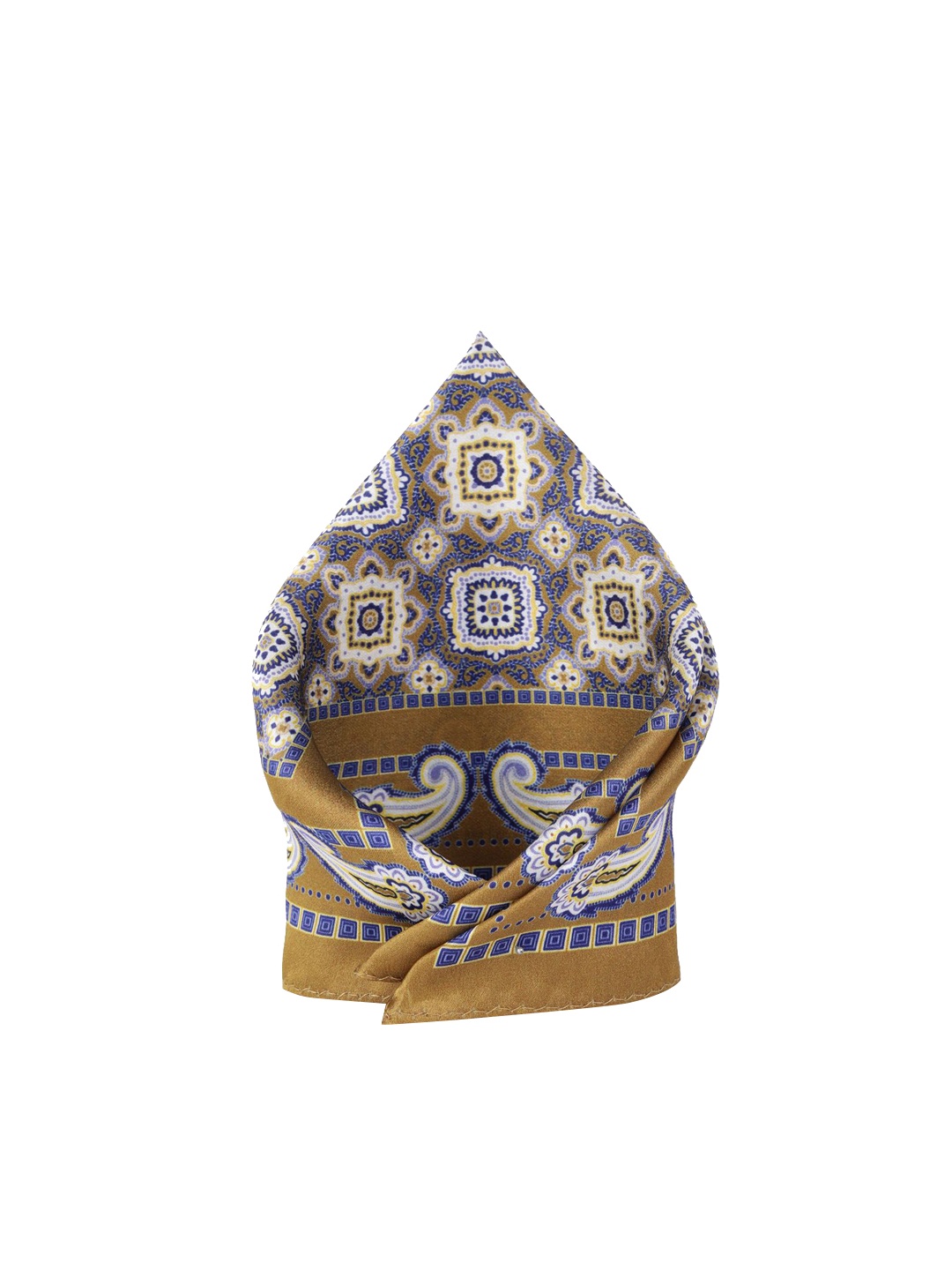 

Peter England Printed Microfiber Pocket Squares, Khaki