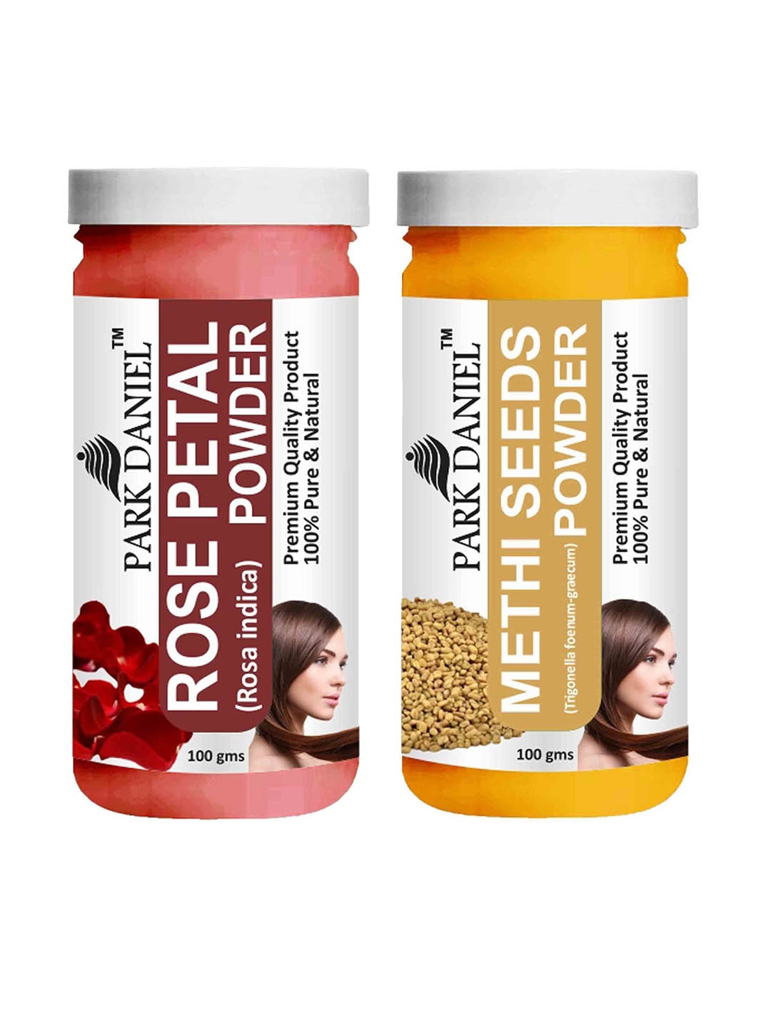 

Park Daniel Set Of 2 Rose Petal Powder & Methi Seeds Face Powder -100 g Each, Transparent
