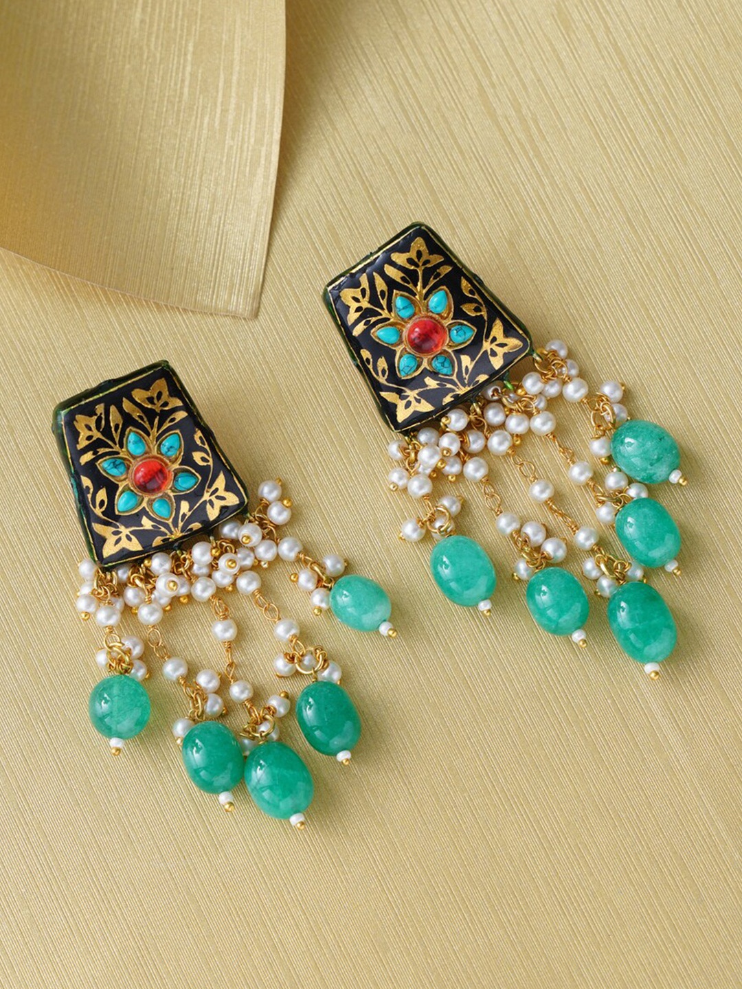 

JAYPORE Contemporary Jhumkas Earrings, Multi