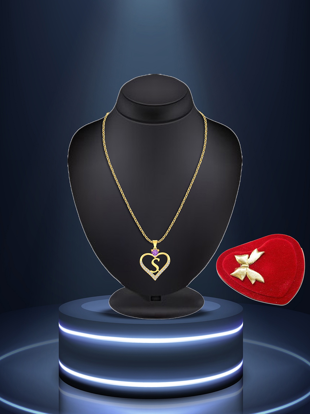 

Lila Gold-Plated Heart Shaped Pendants with Chains