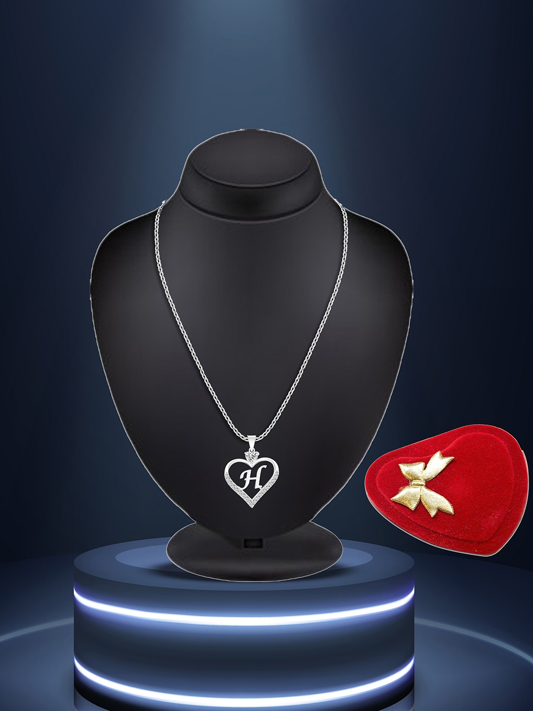 

Lila Silver-Plated Heart Shaped Pendants with Chains