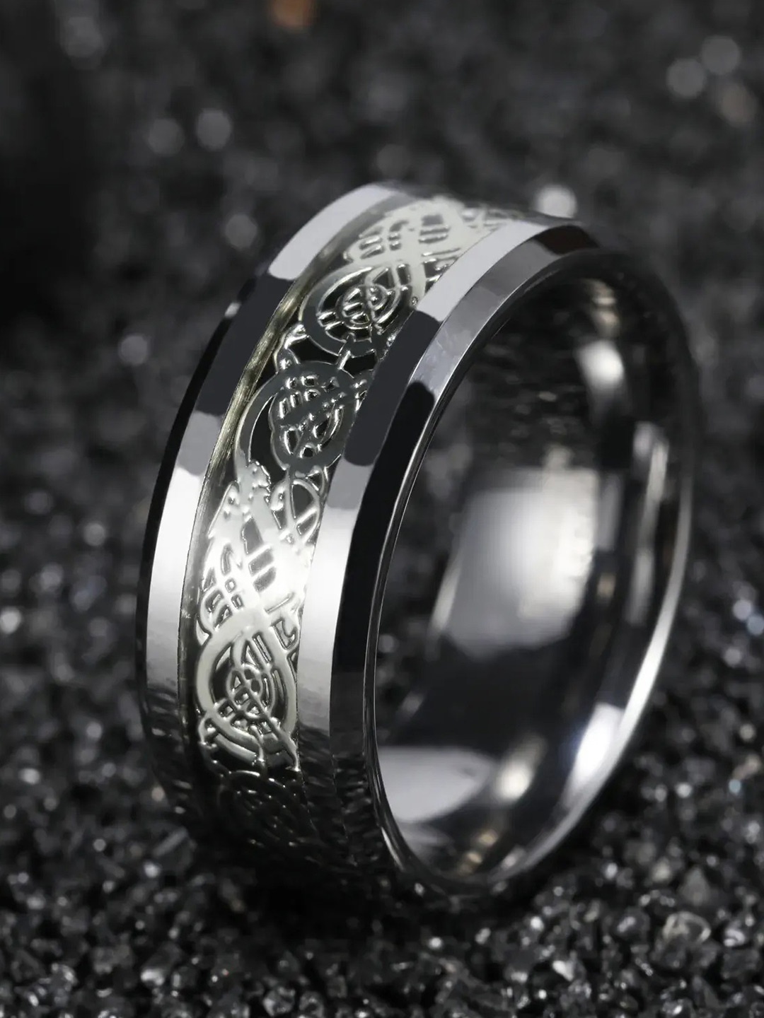 

Heer Collection Platinum-Plated Thumb Finger Ring, Silver