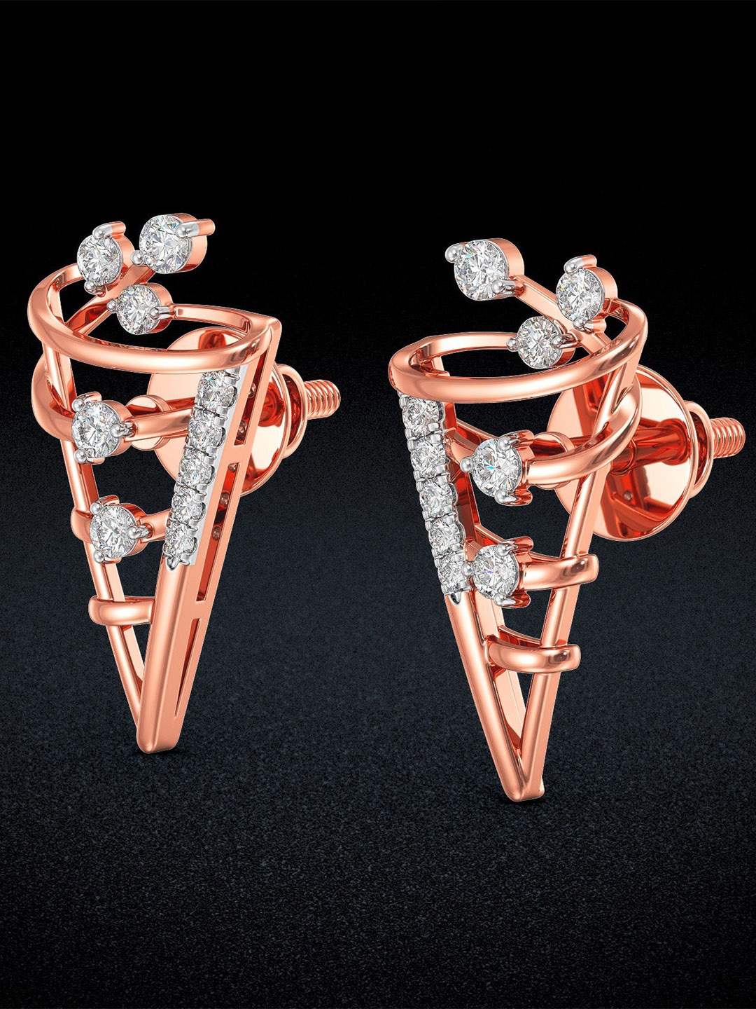 

Joyalukkas Women 18KT Earrings Diamond, Rose gold