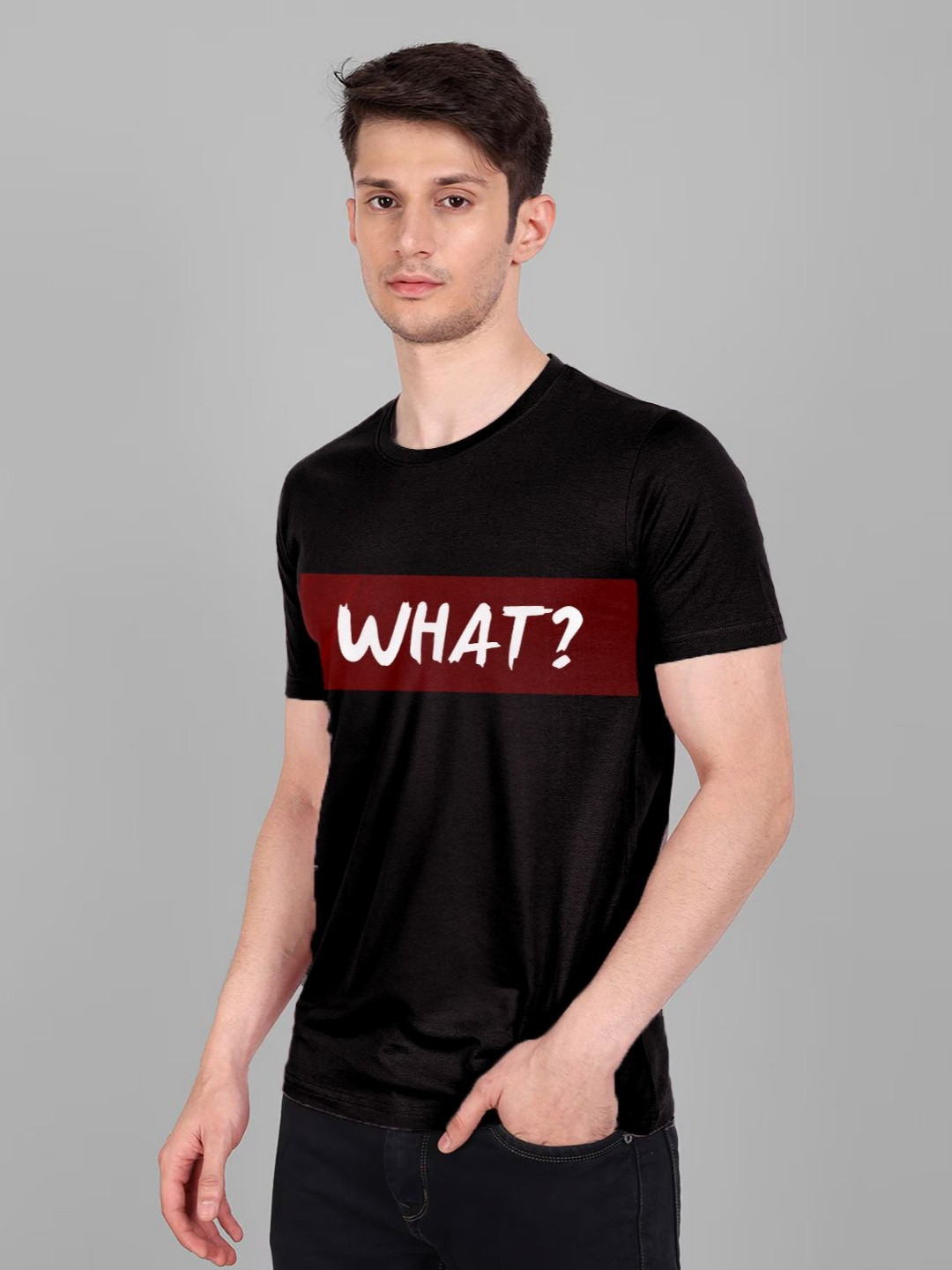 

BAESD Men Typography Printed Round Neck Cotton T-shirt, Maroon