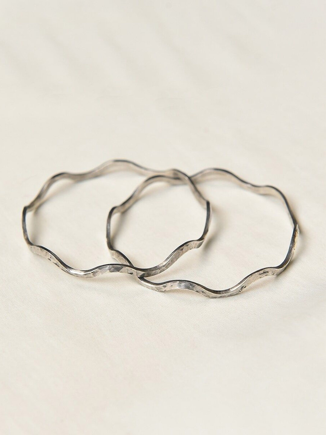 

JAYPORE Set Of 2 Silver Plated Bangles