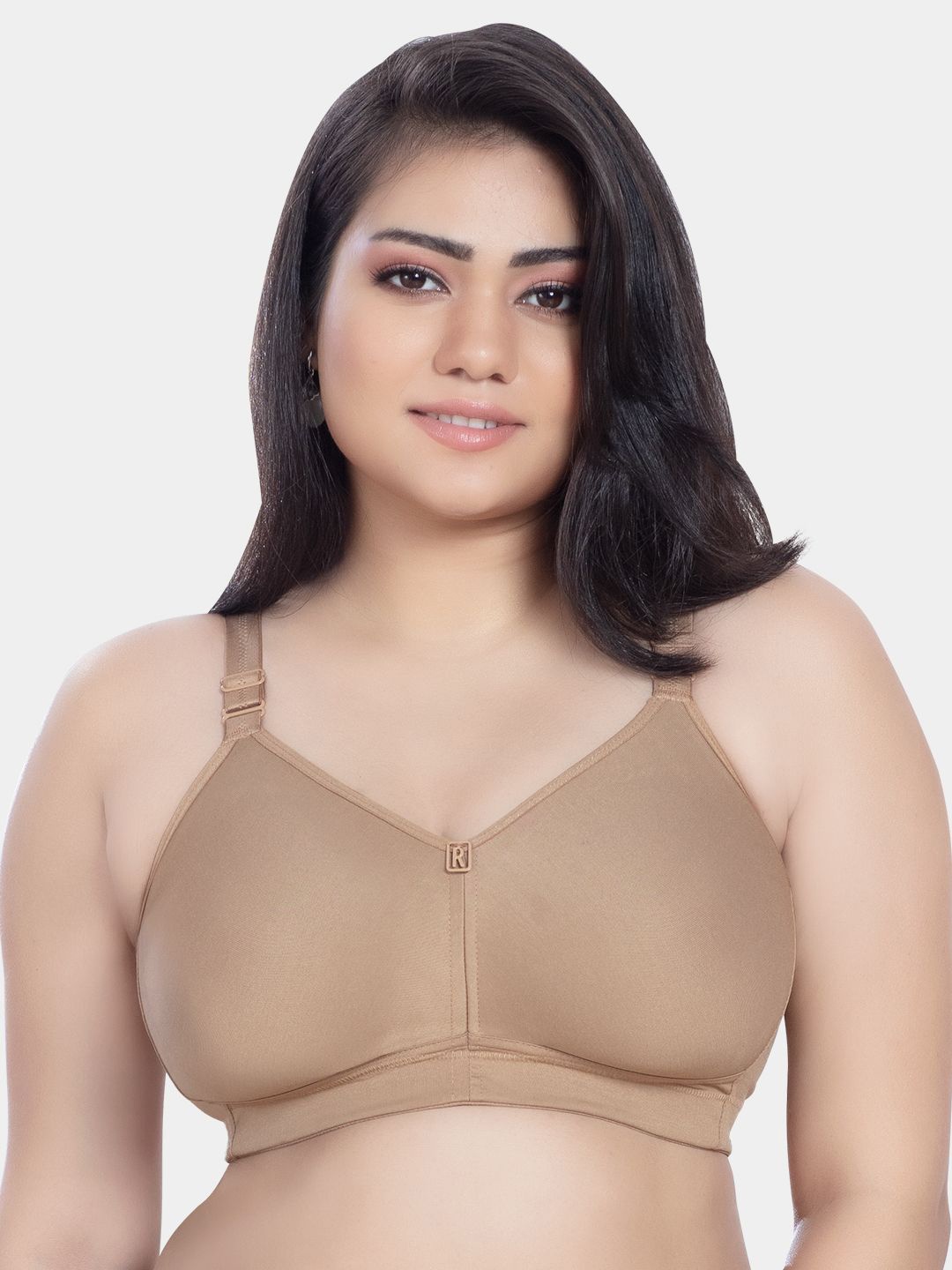 

Trylo Riza T-FIT Non-Padded Non-Wired Full Coverage Seamless Hosiery Cotton Fabric Bra, Nude