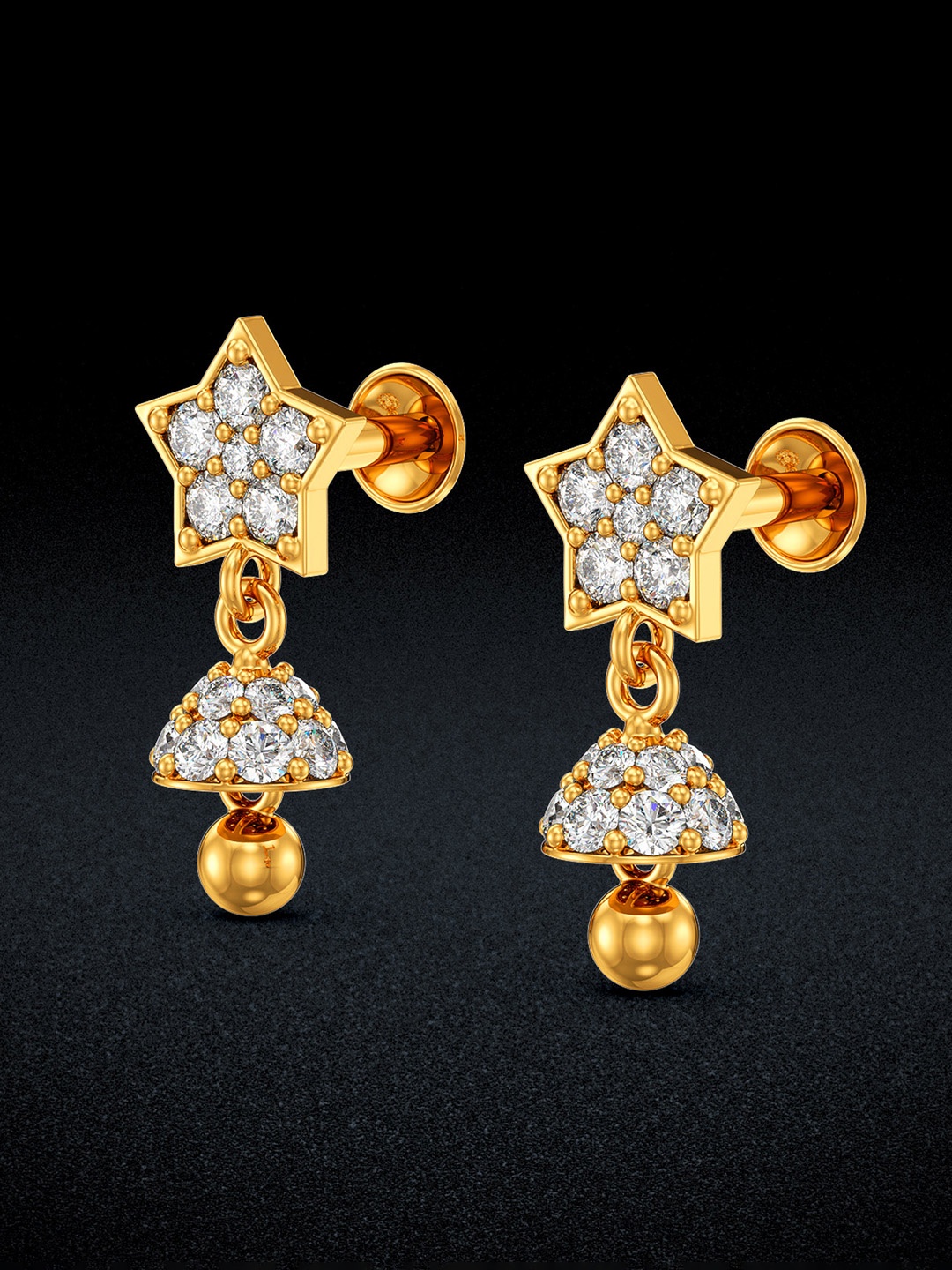 

Joyalukka Yellow Gold- Plated Earrings