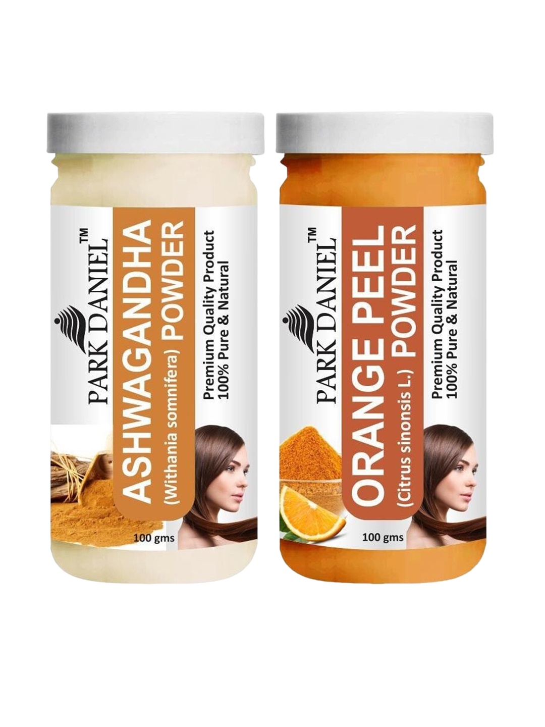 

Park Daniel Set Of 2 Orange Peel & Ashwagandha Powder - 100 g Each, White