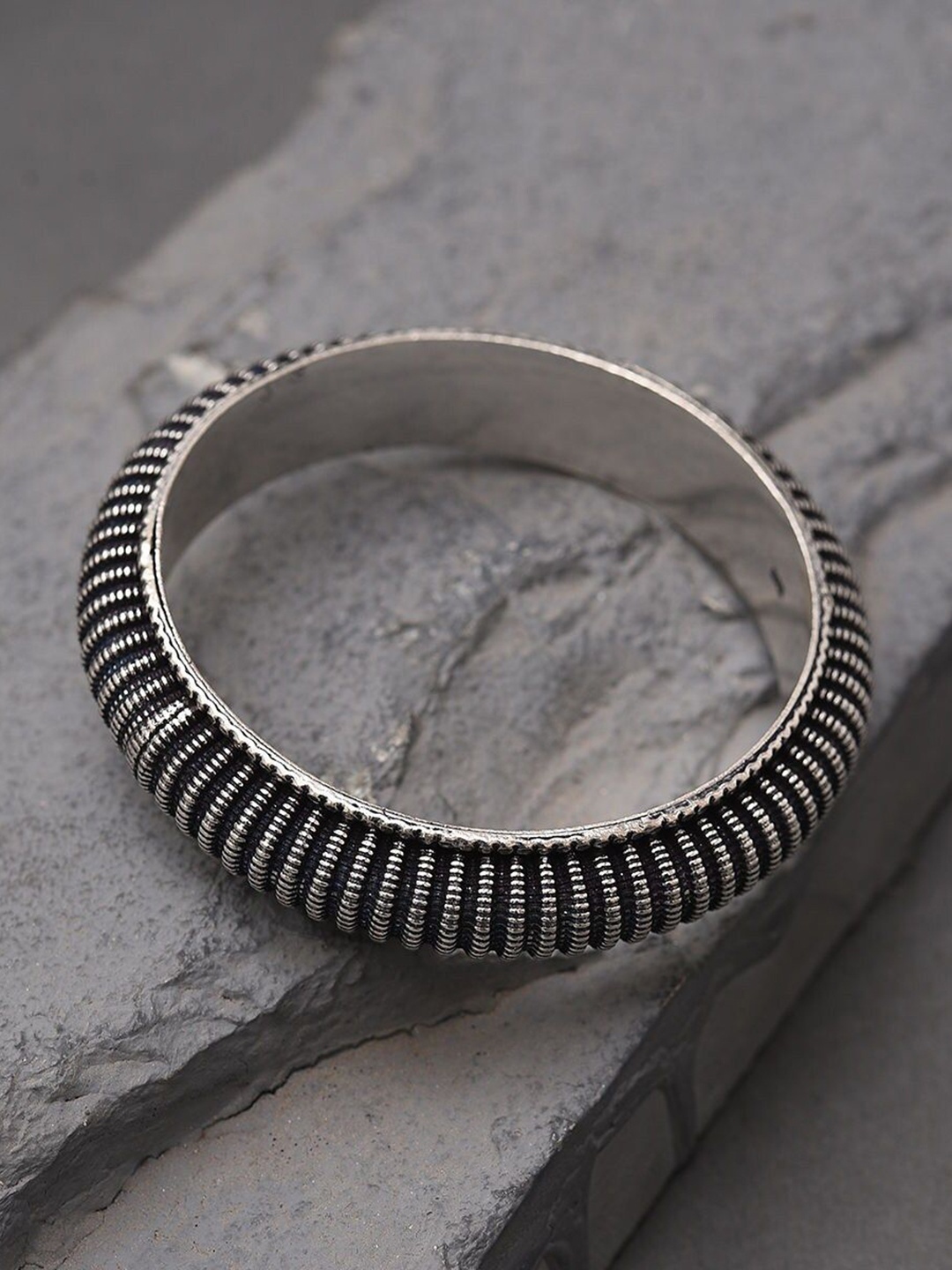 

JAYPORE Silver Textured Bangle