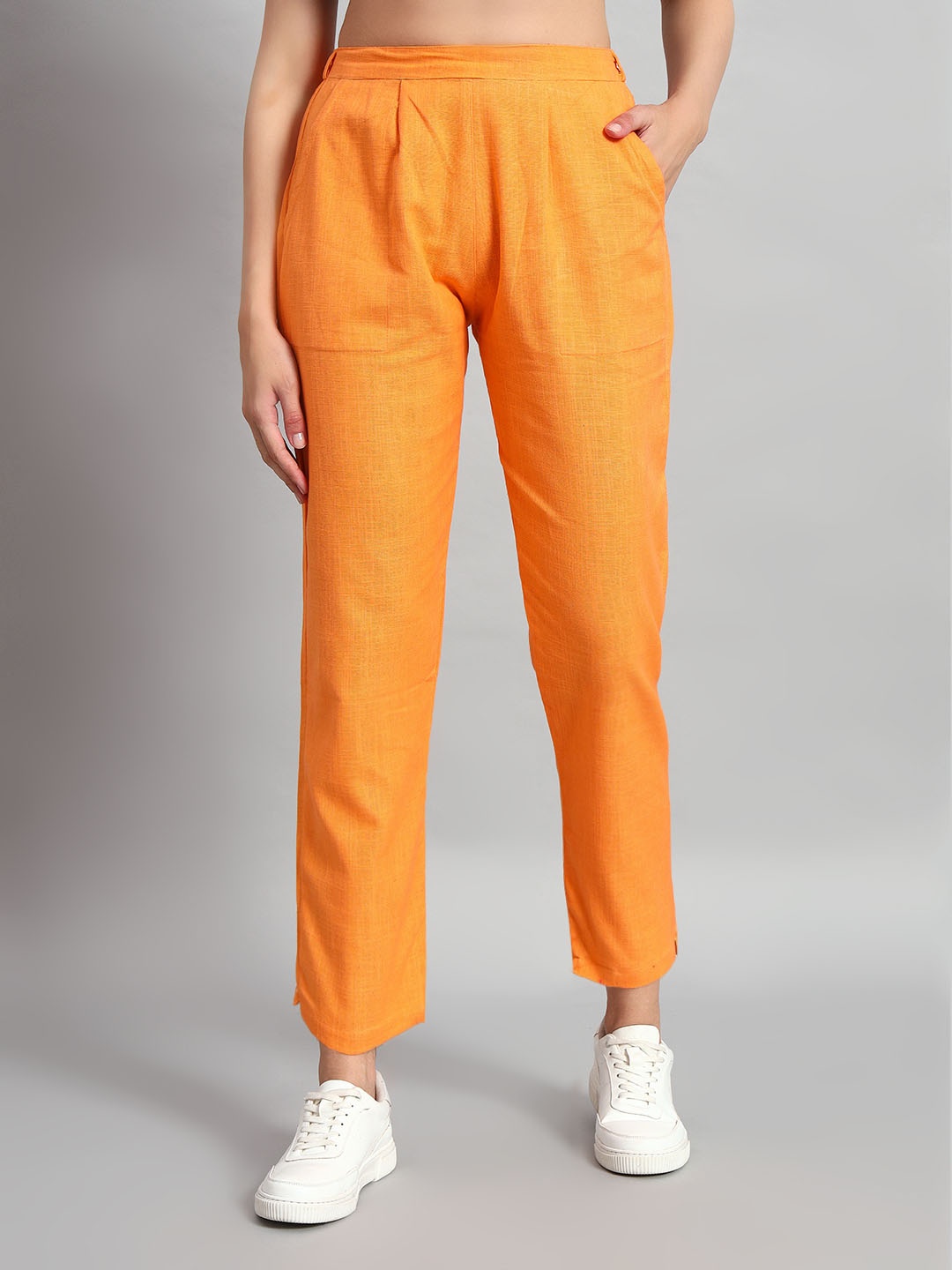 

HANDICRAFT PALACE Women Mid-Rise Trousers, Orange