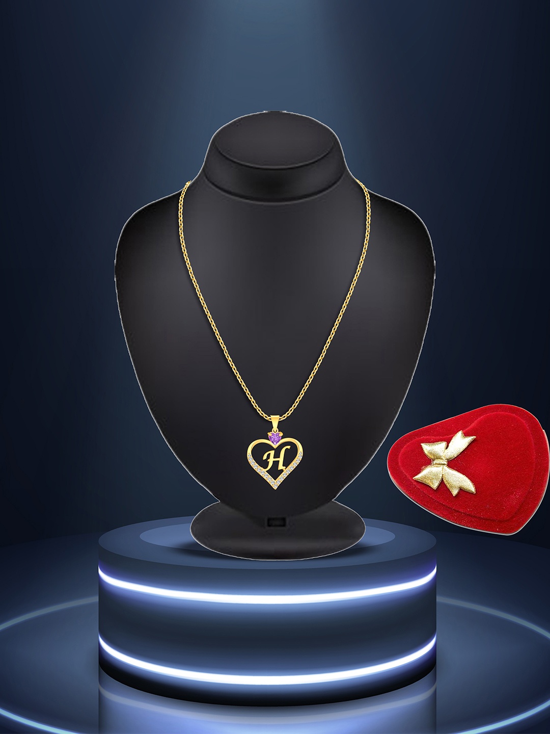 

Lila Gold-Plated Heart Shaped Pendants with Chains