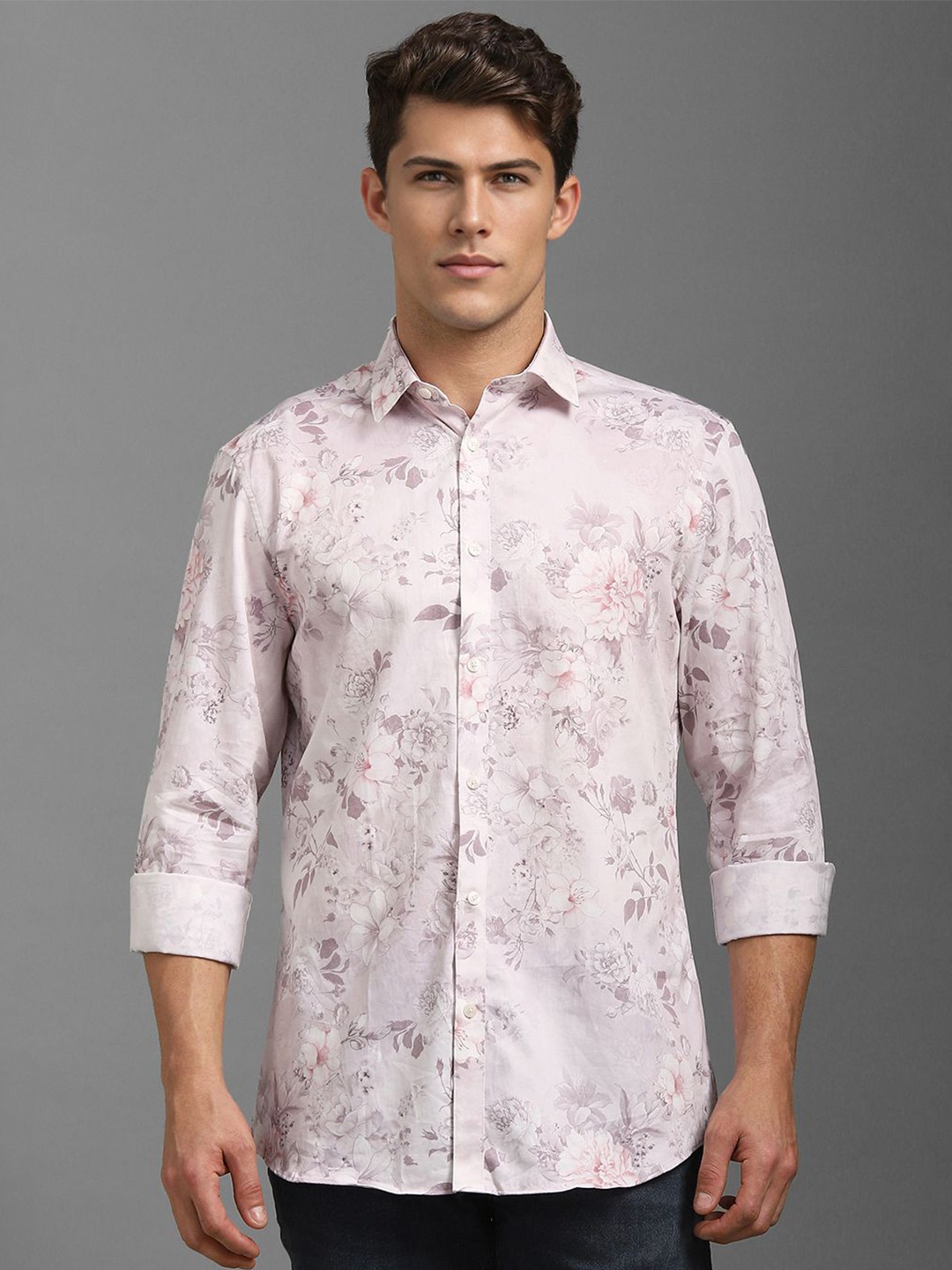 

Louis Philippe Sport Men Classic Floral Opaque Printed Casual Shirt, Pink