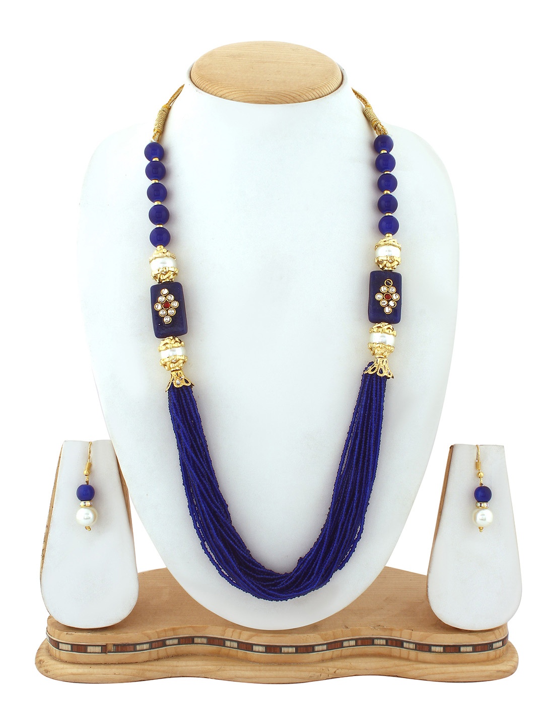 

ahoora Gold-Plated Beaded Necklace & Earrings