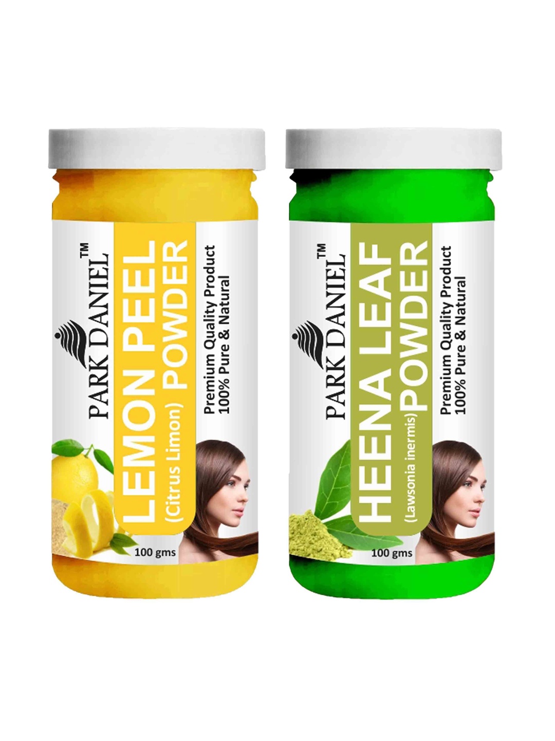 

Park Daniel Set Of 2 Lemon Peel& Heena Leaf Powder - 100 g Each, Transparent
