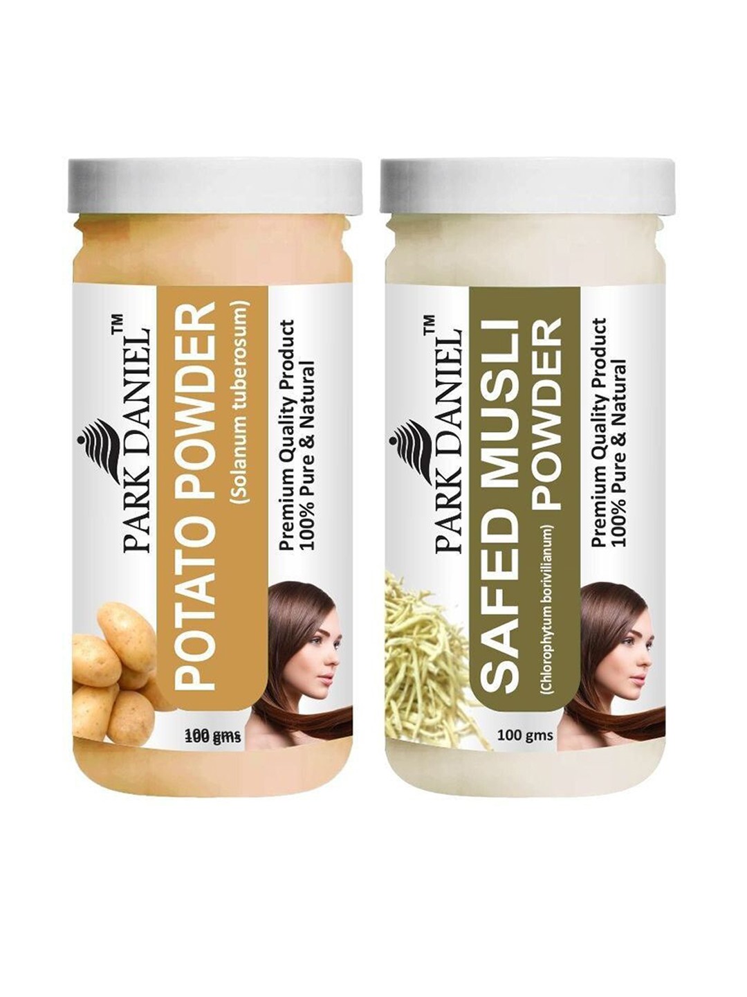 

Park Daniel Set Of 2 Pure & Natural Potato & Safed Musli Powder Combo - 100 g Each, White