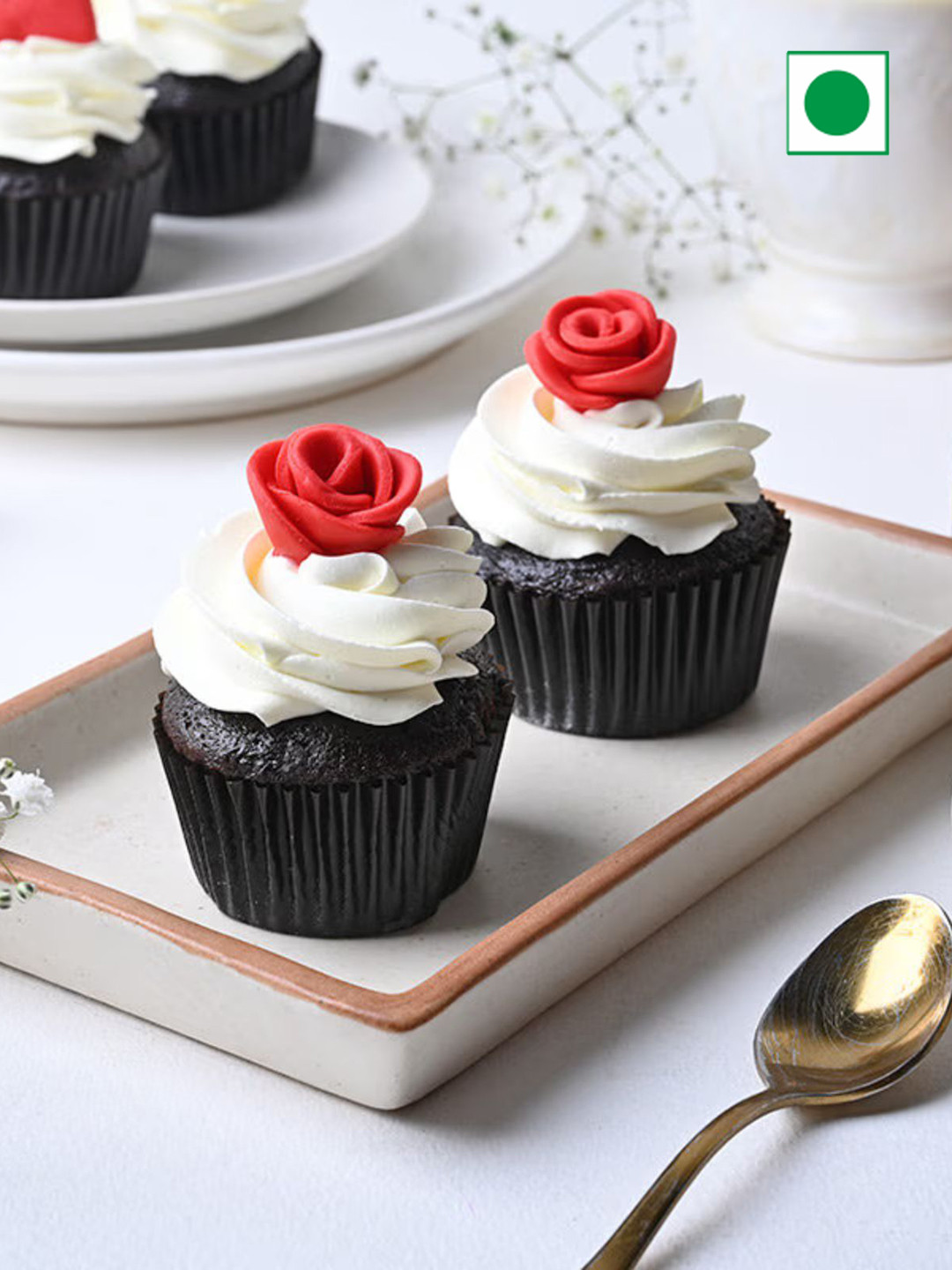 

Floweraura Set Of 4-Pcs Eggless Chocolate Cupcakes, Brown
