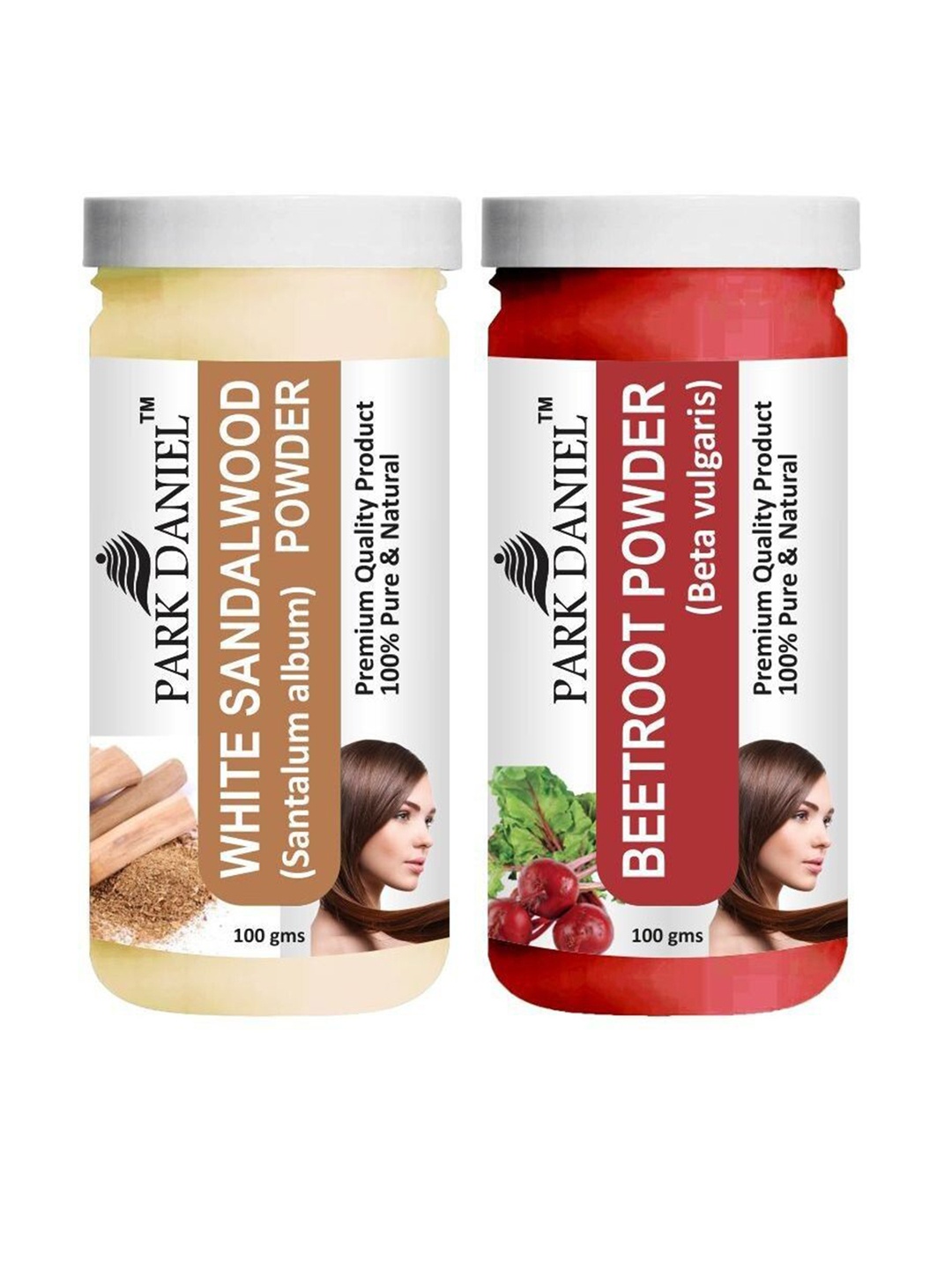 

Park Daniel Set Of 2 White Sandalwood & Beetroot Powder Face & Hair Pack - 100 g Each, Transparent